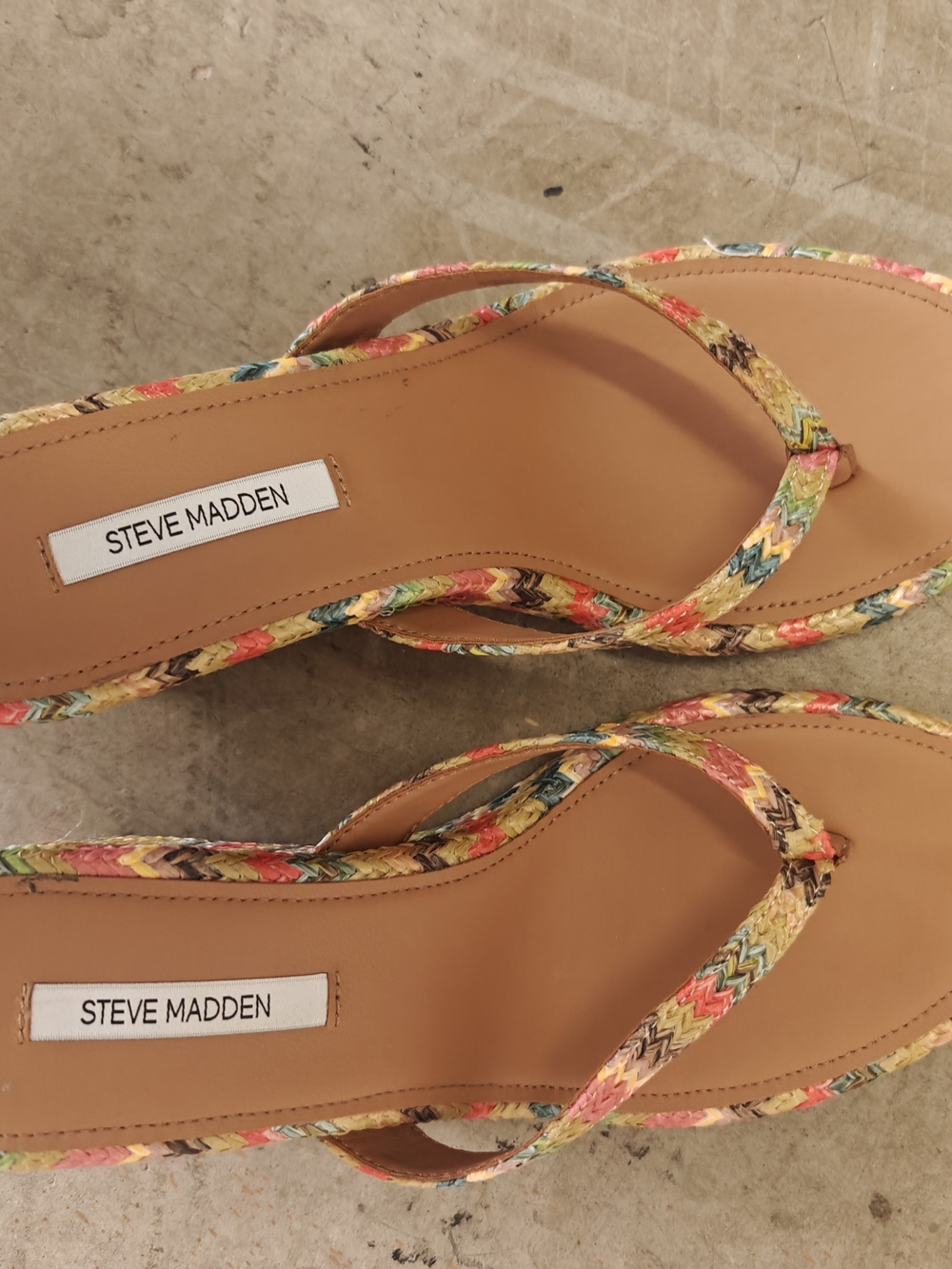 Steve Madden Multicolor Braided Strap Flip Flop Sandals